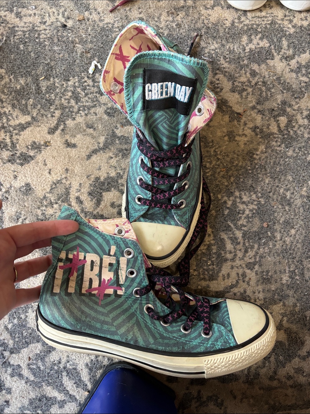 Converse All Star High-Top Sneakers - Teal & Pink